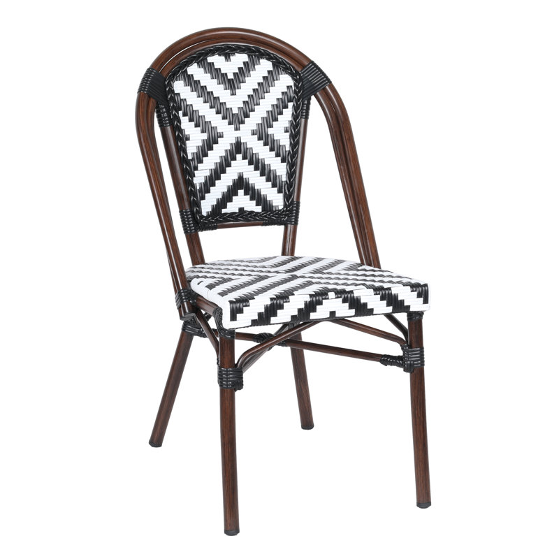 Chaise bistro tissée avec motif sans accoudoirs