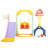 Tobbi 5 in 1 Toddler Slide and Swing Set-59734331