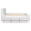 Lit double avec tête de lit bibliothèque, tiroirs de rangement sous le lit et étui de rangement-260070146