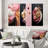 3 Pieces on Canvas - Retro Glam Liquid Minimal Art Pink White Black I-225155483-225155473