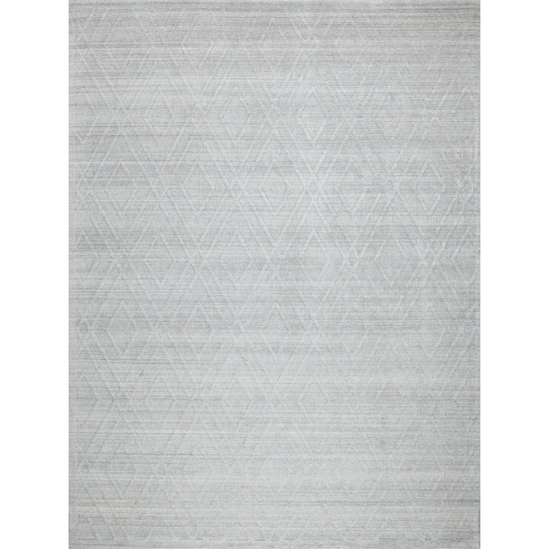 Castelli Geometric Area Rug in Light Silver, Rectangle 8' x 10'