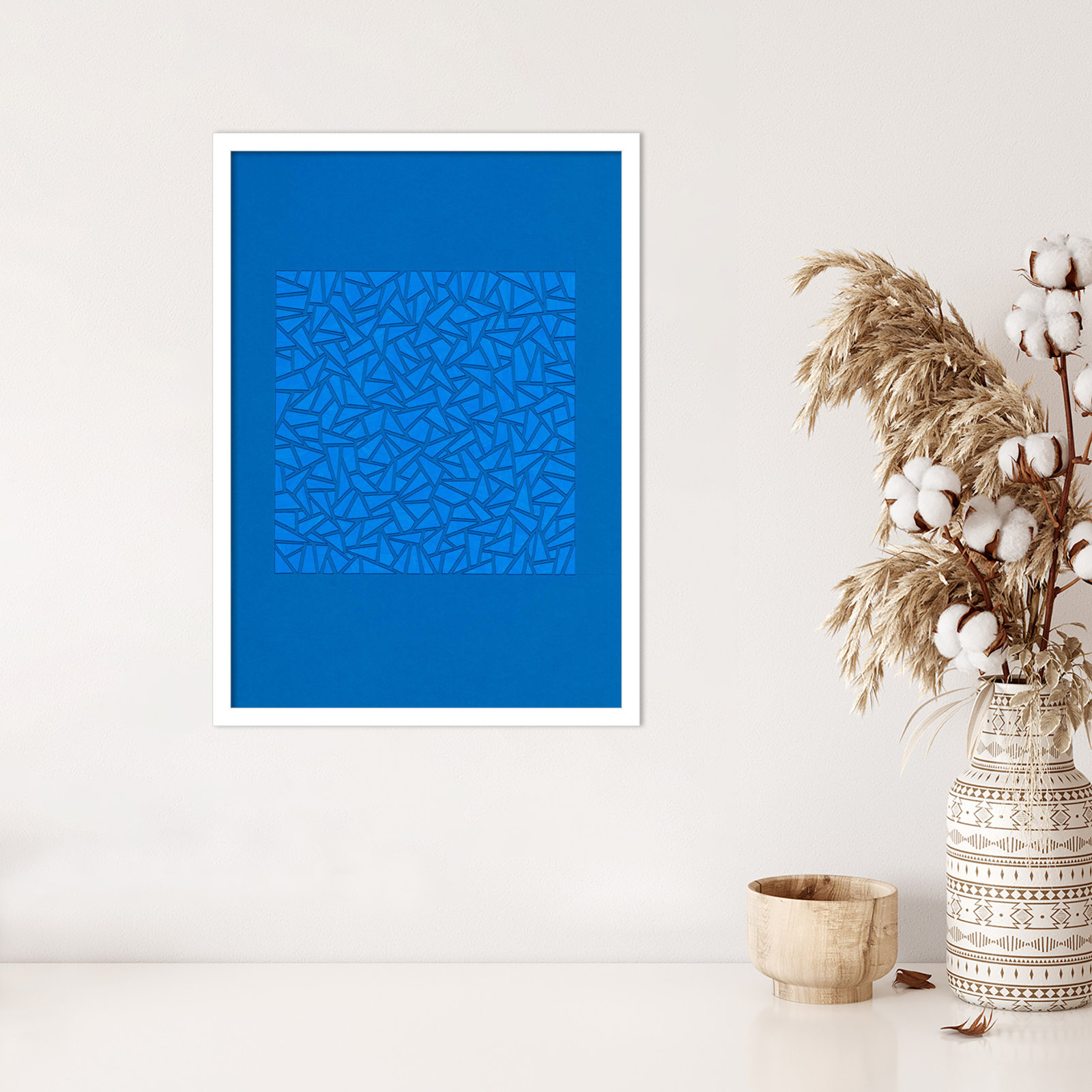Cadenza "Blue World" Print by Alex Dunn, White, 25" H x 18" W