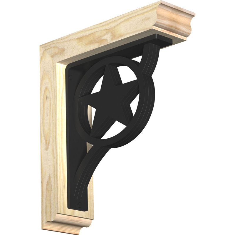 Support à fer triple Austin, H 18 po x P 15 1/2 po, Sapin de Douglas l 3 1/2 po x T 4 po (lisse)