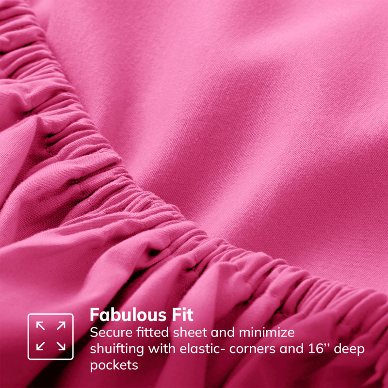 Deep Pocket Microfiber Brushed Fitted Sheet, Super King (6'), Pink
