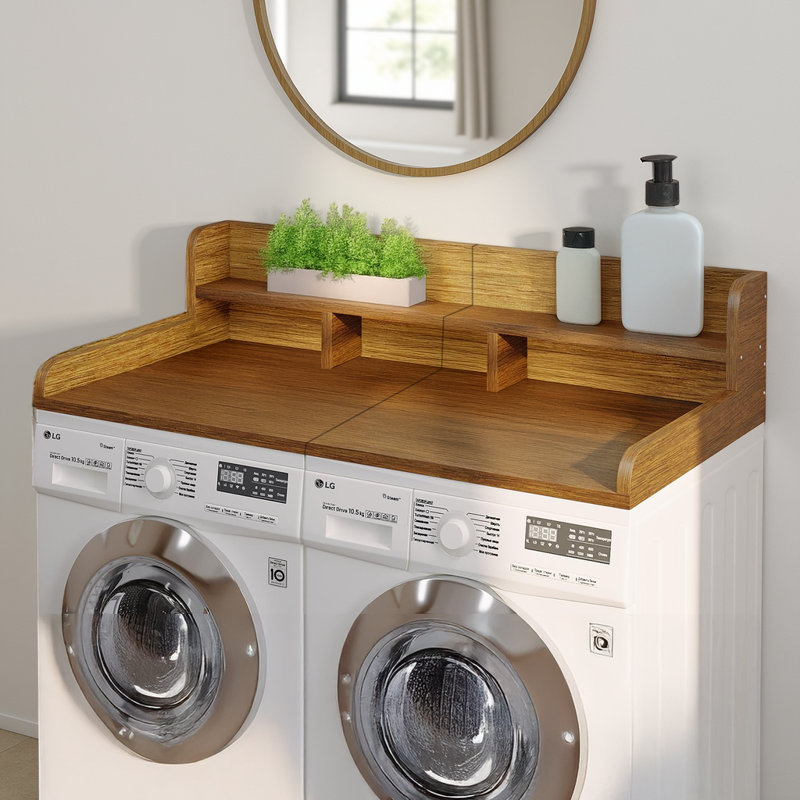 Washer Dryer Countertop, 27.5" Depth X 54" Width, Washer Dryer Wood Top For Laundry