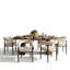Ensemble de table de salle à manger extensible 47 "à 83" avec fauteuils rembourrés-1176249892