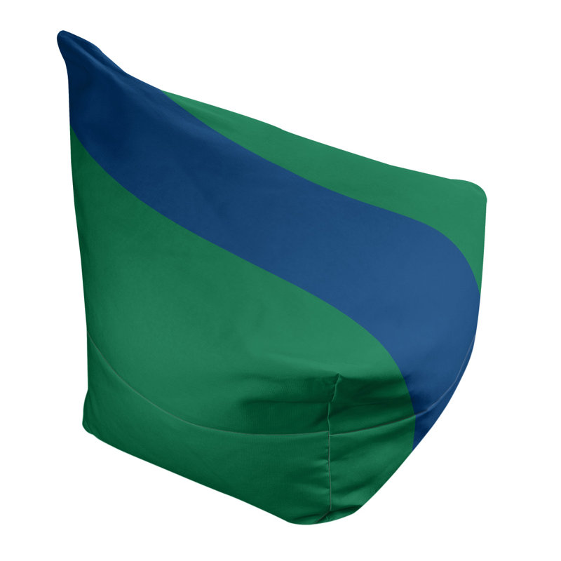 Bean Bag Cover, 42" H x 38" W x 2" D, Green/Dark Blue