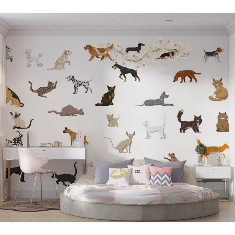 Murale pelez et collez de qualité supérieure - Collection Animal, L 108 po x l 150 po