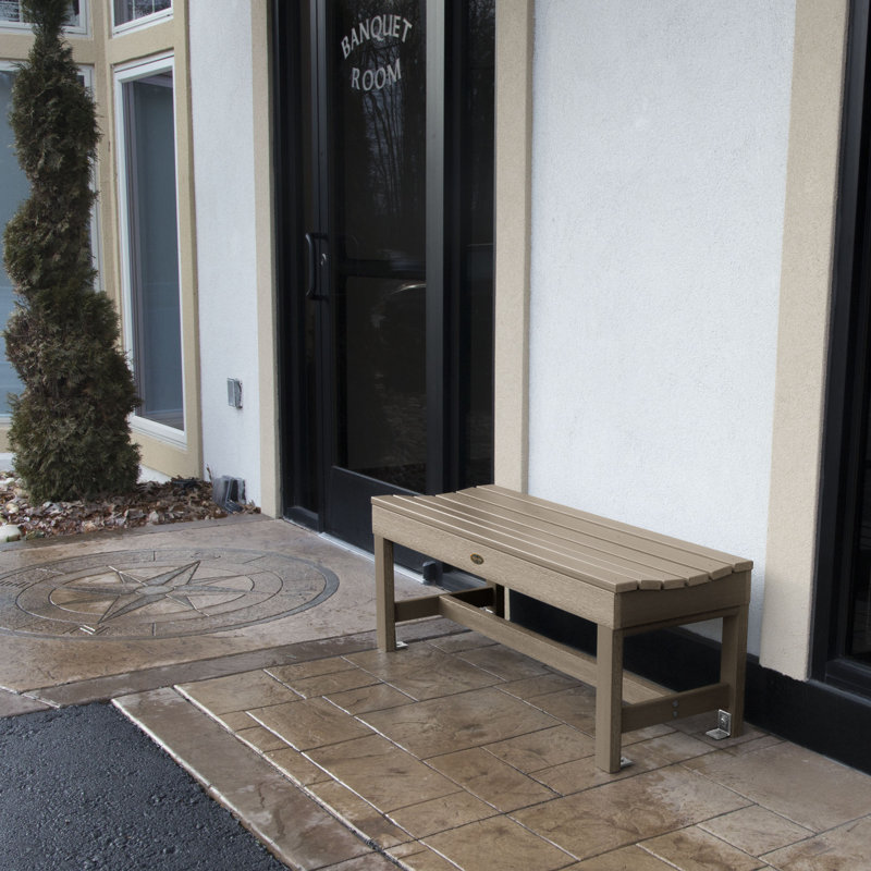 Banc de pique-nique en plastique Antonia, Brun terrain boisé