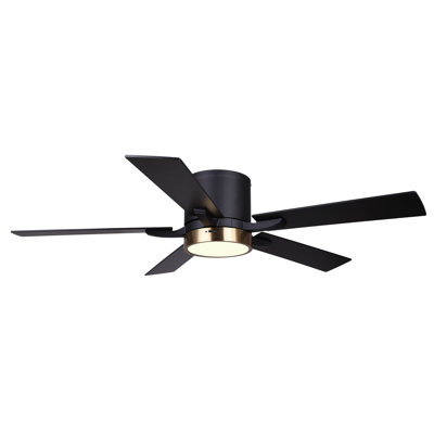 Ventilateur de plafond standard à DEL à 5 pales de 52 po avec télécommande et ensemble d'éclairage inclus