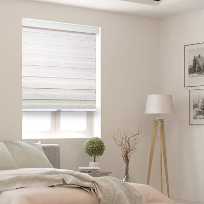 Cordless Zebra Roller Shades – Light Filtering and Room Darkening Blinds - Dual Layer with Sheer and Solid Fabric Stripes - Modern Cassette Valance