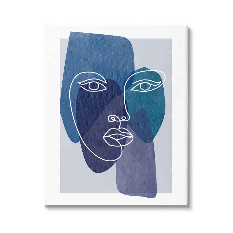 Formes géométriques modernes «Bold Face Line» par Birch & Ink, L 16 po x H 20 po, Toile tendue