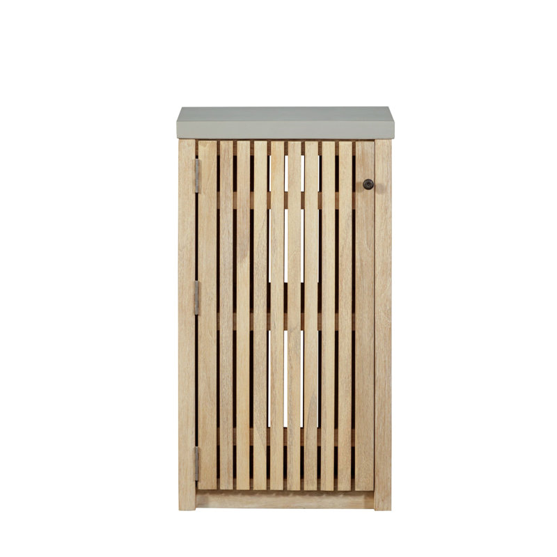 Eclipse Outdoor Solid Teak Natural Look Wood Cabinet, Golden Brown