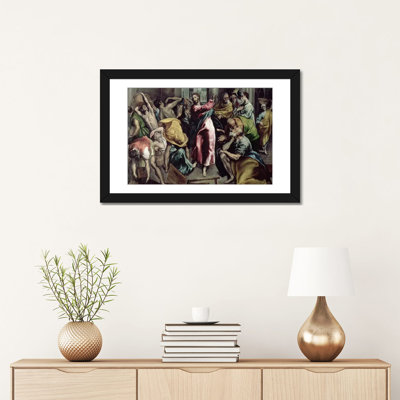 «Christ Drive the Traders» par El Greco, reproduction d'art sur toile tendue