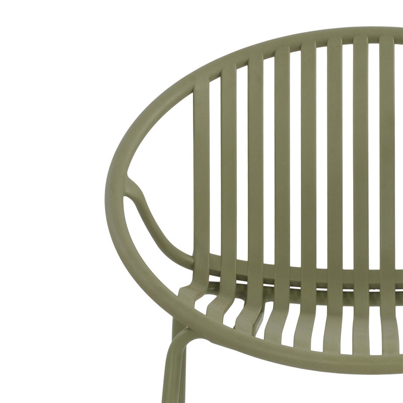 Ensemble de salle à manger d'extérieur moderne 7 pièces avec chaise empilable, vert, Vert, H 30 po x l 71 po x P 35,5 po