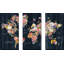 «Botanical Floral Map Words», ensemble de 3 impressions sur toile tendue-191308171