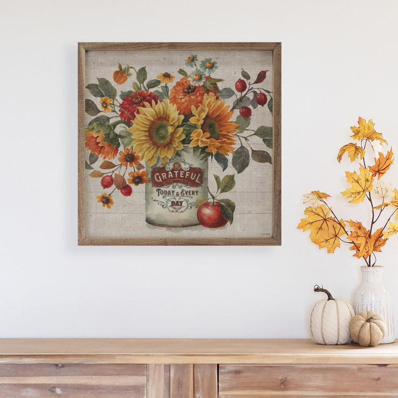 «Autumn In Bloom II Grateful» par Lisa Audit, H 16 po x l 16 po x P 1 po