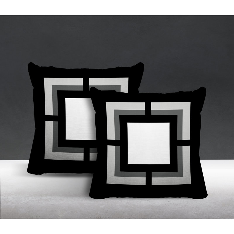  Coussin intérieur / extérieur, L 19 po x H 19 po, Noir