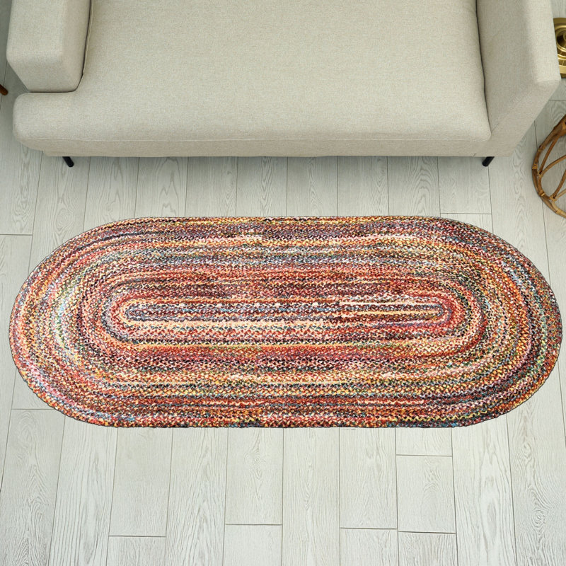 Tapis rond lavable moyen Lancaster, L 28 po x L 59 po, Rouge