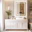 Miroir de salle de bain / meuble-lavabo à DEL avec affichage de l'heure et de la date Bluetooth-1093553453