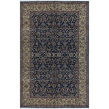Marquis Wool Oriental Area Rug in Navy/Beige