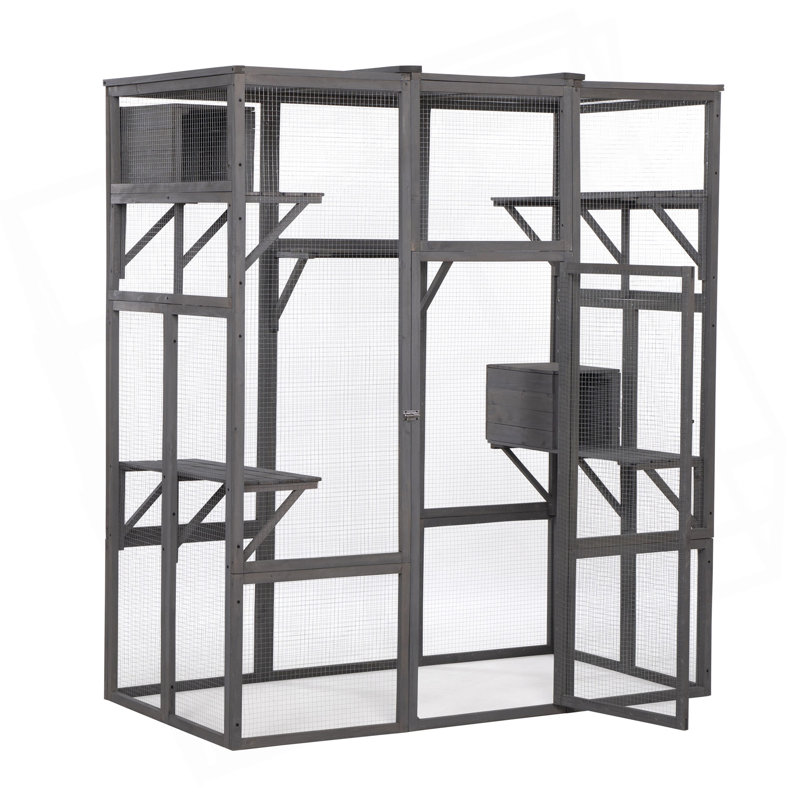 Très grande cage à chat - Gris