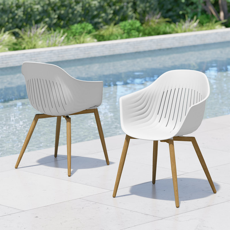 Blue Hug All Aluminum Detachable Plastic Dining Chairs 2 Sets