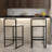 Set Of 2 Upholstered Bar Stools With Metal Frame
