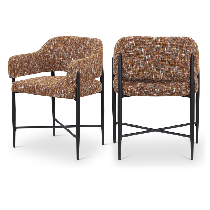 Jacenta Fabric Dining Chair, Cognac Polyester Fabric