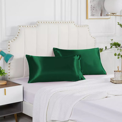 Ensemble de 2 taies d'oreiller en satin de satin de luxe pour très grand taie d'oreiller standard, 20 po x 30 po