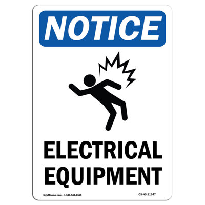 Electrical Equipment Sign with Symbol Sign
