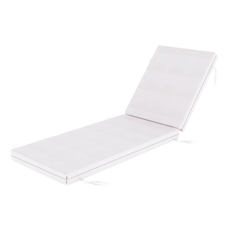 Lani Sunbrella Outdoor Chaise Lounge Cushion, Sunbrella Play Snow, 25" W x 79" D
