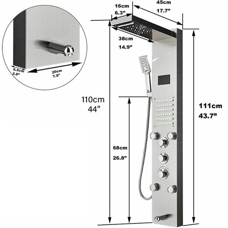 48 panneaux de douche avec