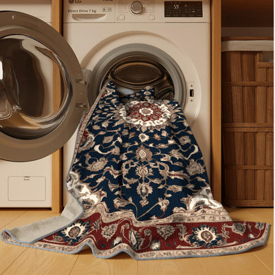 Tapis persan gris lavable à la machine