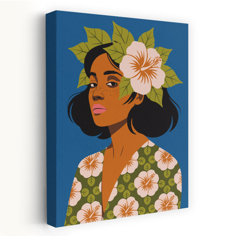 Tropical Hibiscus Woman by Andreas Magnusson - Wrapped Canvas Print, 45.72 cm H x 30.48 cm W