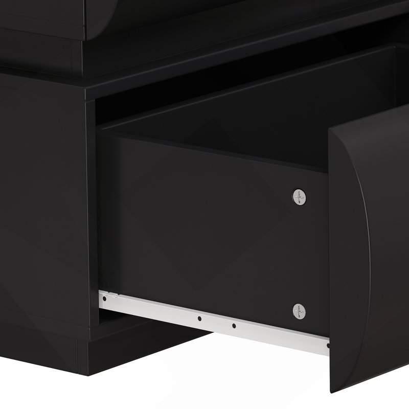 Commode 6 tiroirs pour chambre à coucher, commode sans poignée, commode moderne à 6 tiroirs avec rangement large