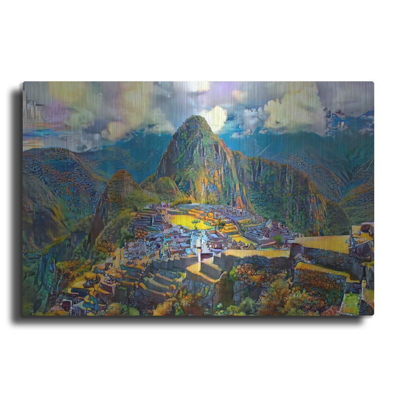 Art mural en métal luxueux, «Pérou Cusco Machu Picchu» par Pierre Gavidia, art mural en métal, 16 po x 12 po