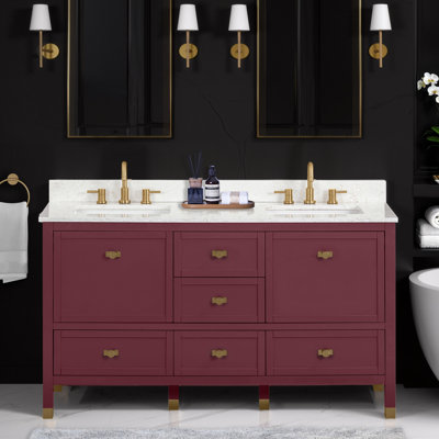 Meuble-lavabo double 60 po Alana