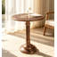 Table de bout en bois avec piédestal sculpté, table d'appoint fabriquée à la main en bois de manguier massif pour le salon, la chambre à coucher, la table de chevet décorative pour les livres, les plantes et la décoration