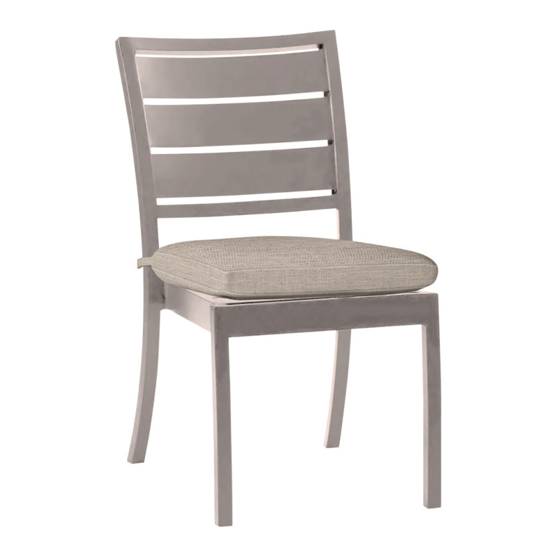 Chaise d'appoint en aluminium Charleston - Huître, Welt, Lin colombe Sunbrella, Huître