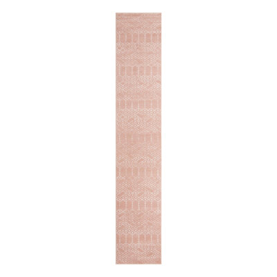 Geometric Rose Pink Area Rug