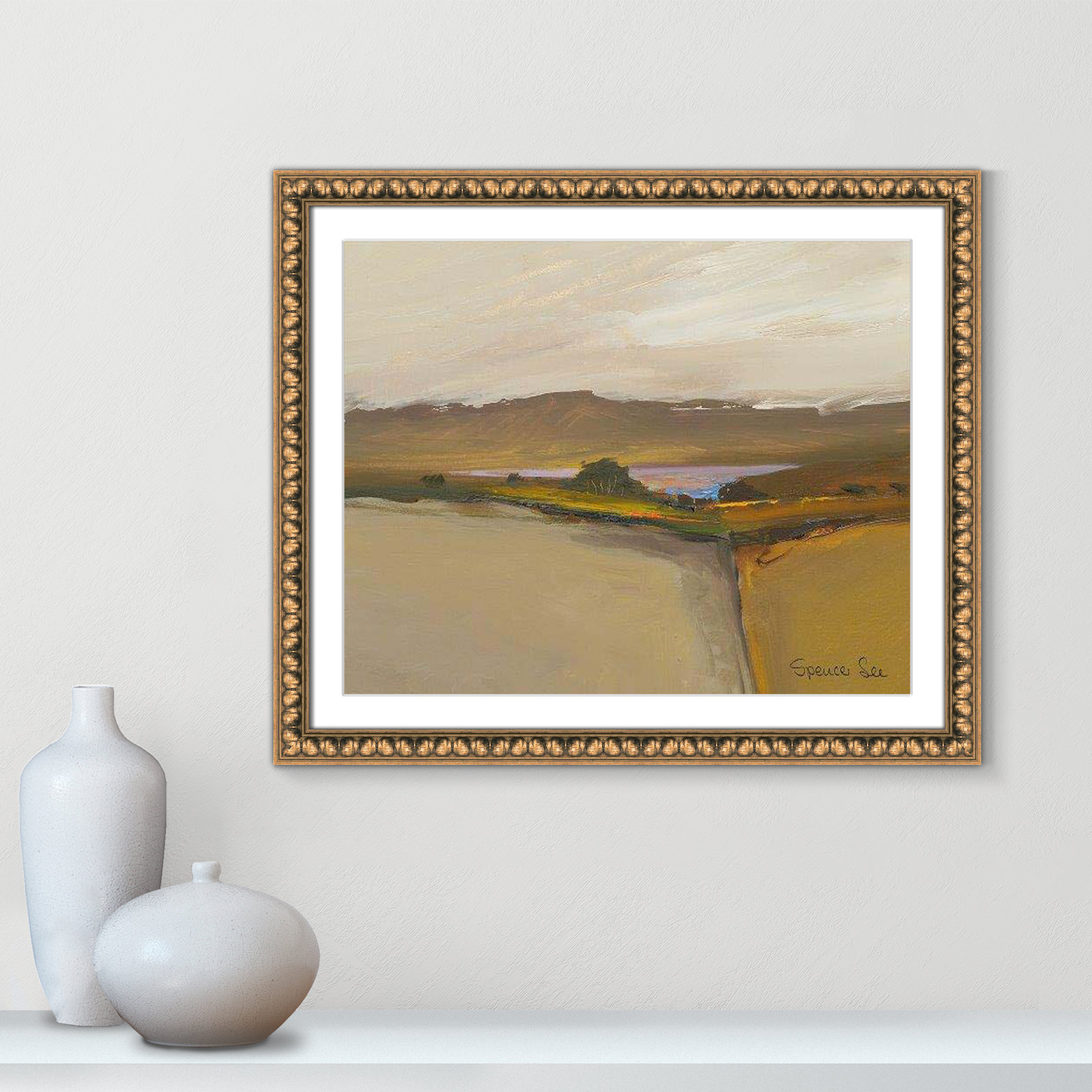 Heaven and Earth IV Print, Gold Framed, 22.5" H x 26.5" W x 0.75" D