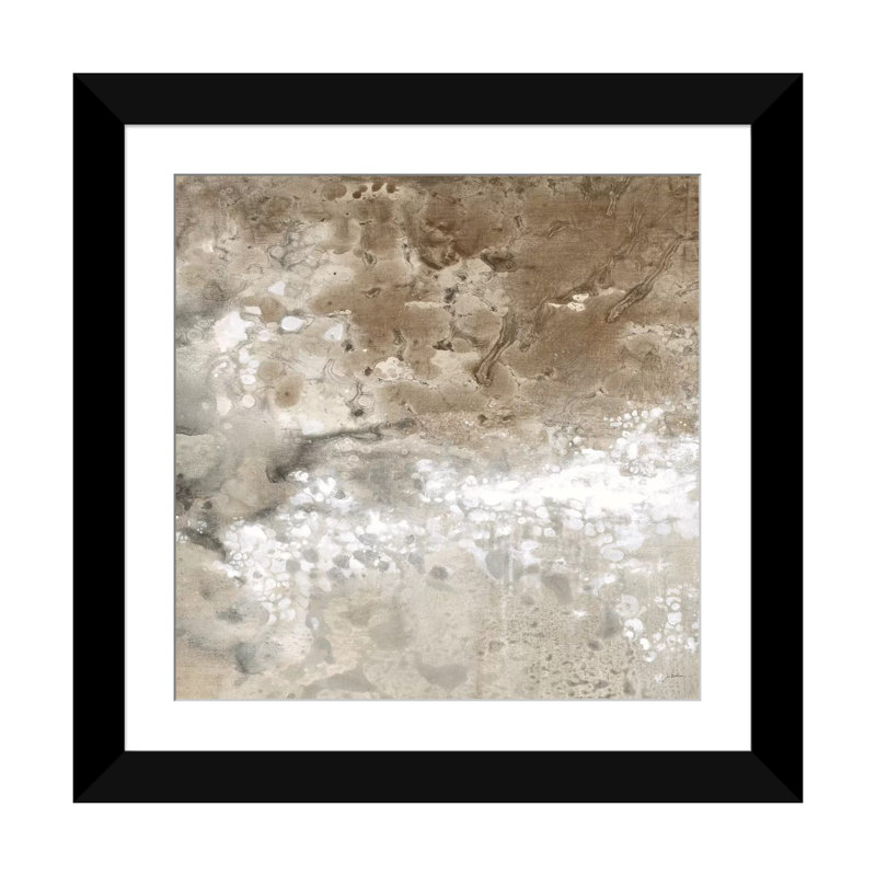 «Earthen II», reproduction sur toile, H 16 po x l 16 po x P 1 po, Papier d'art encadré noir, Blanc