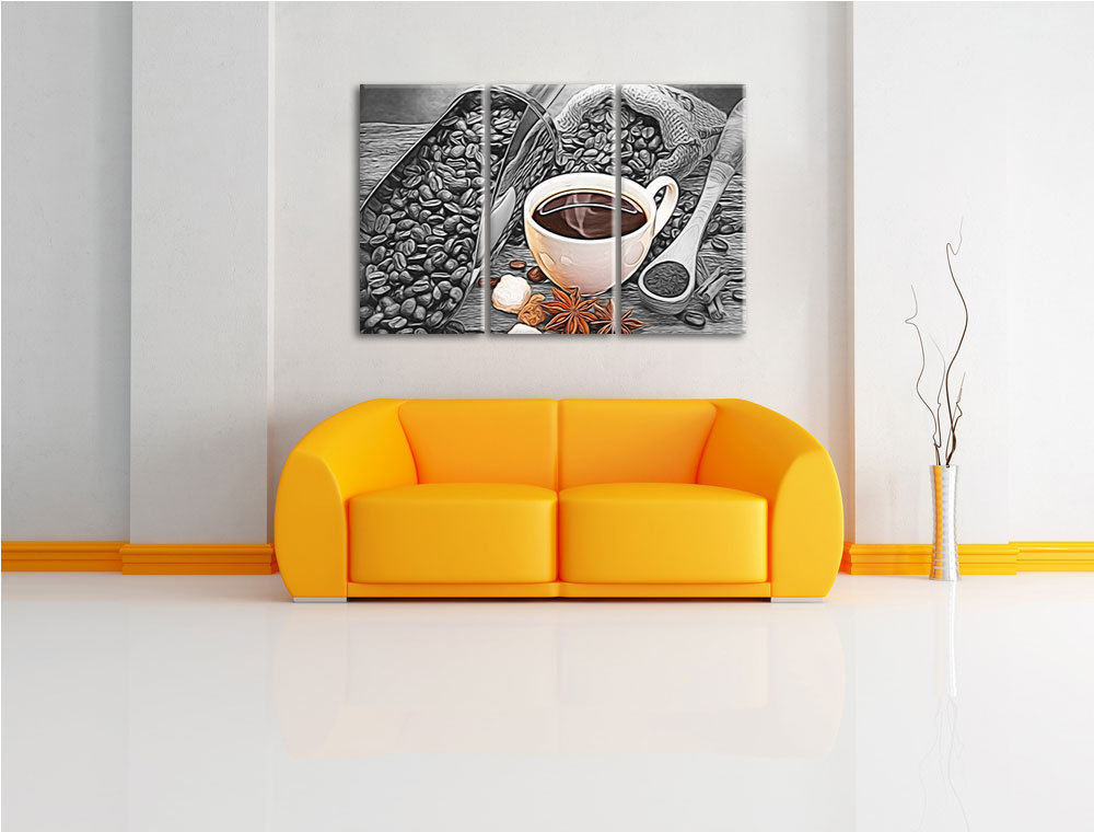 3-tlg. Leinwandbilder-Set Wünderschöner Kaffee, Grafikdruck