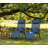 Blue Outdoor Zero-Gravity Folding Lounge Chair Two-Piece Set, Portable And Adjustable With Cup Holder, Tray, And Pillow. Suitable For Pools, Gardens, Patios, And Lawns.-1062485044