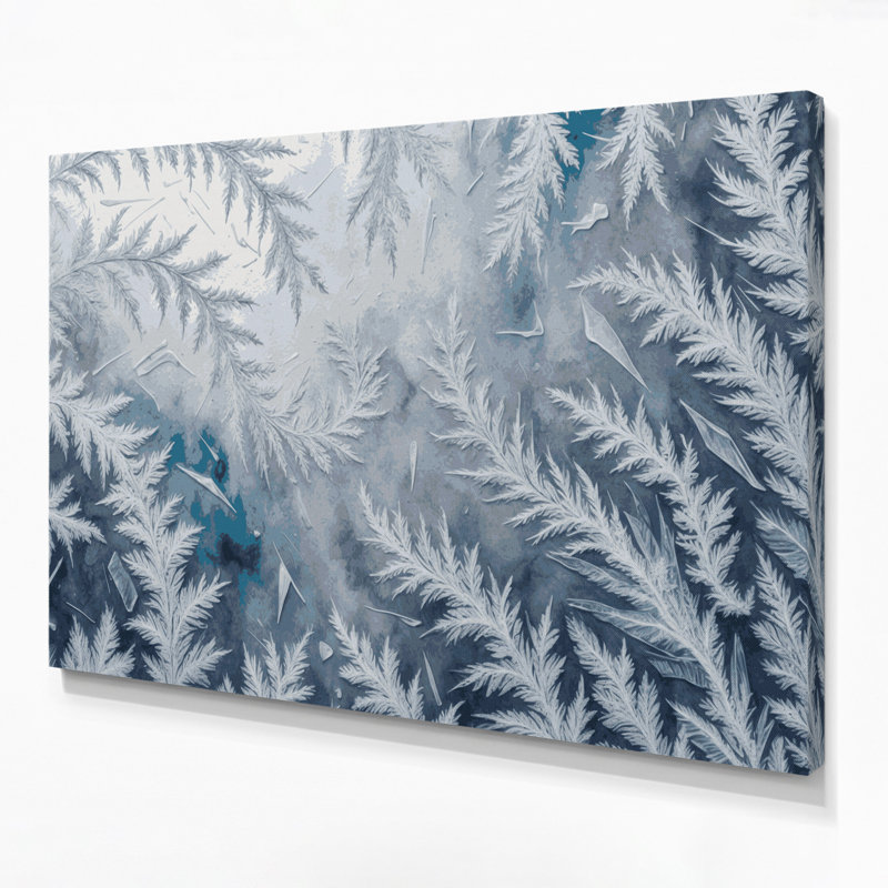 Art mural sur toile gris, "Christmas Frost", H 11 po x l 14 po