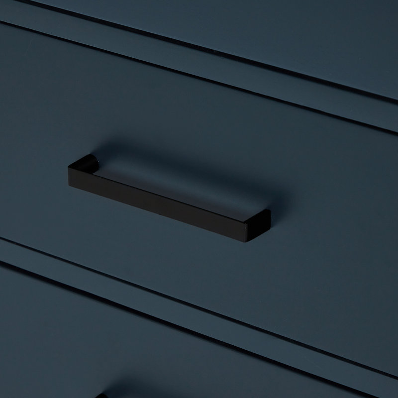 Base de meuble-lavabo double en bois massif 66 po Osoria, Bleu minuit