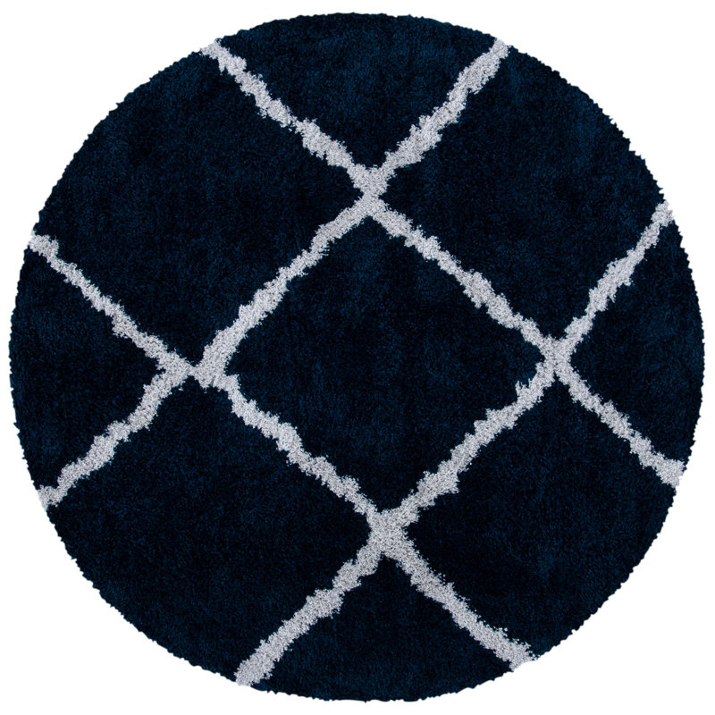 Tapis à poils longs Poulson, Rond 6 pi 7 po