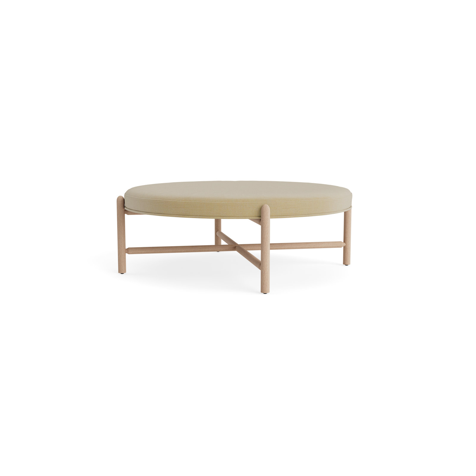 Vane 48" Round Ottoman, Oak, Khaki