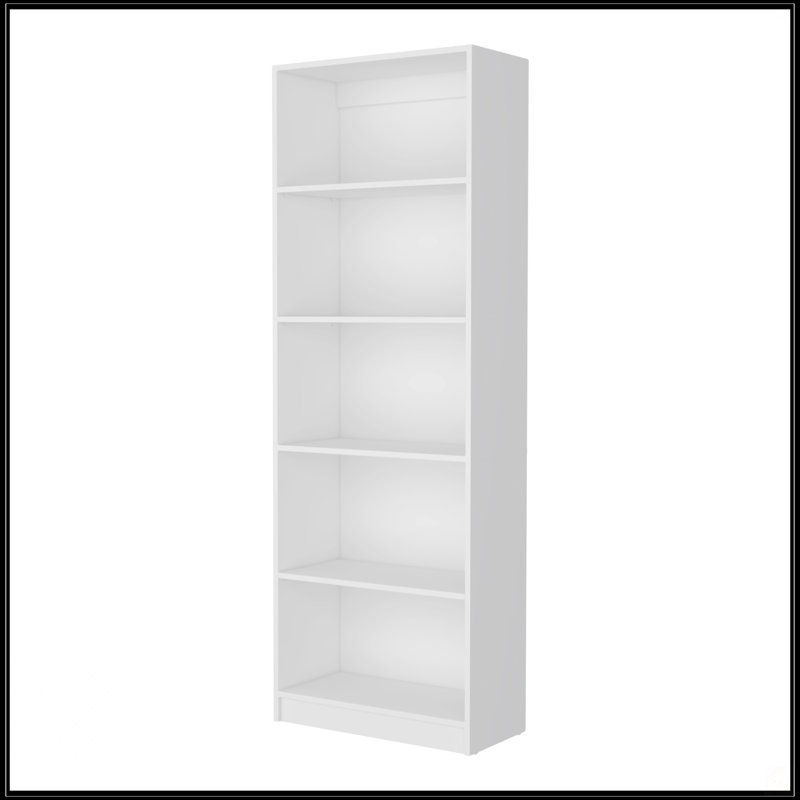 5-Shelf Bookcase, White, (5 Shelves) 71.1"H x 24.7"W x 11.7"D